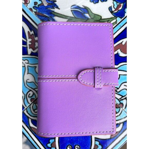 Baekgaard Leather Mini Notebook Pink Orange - Picture 1 of 5